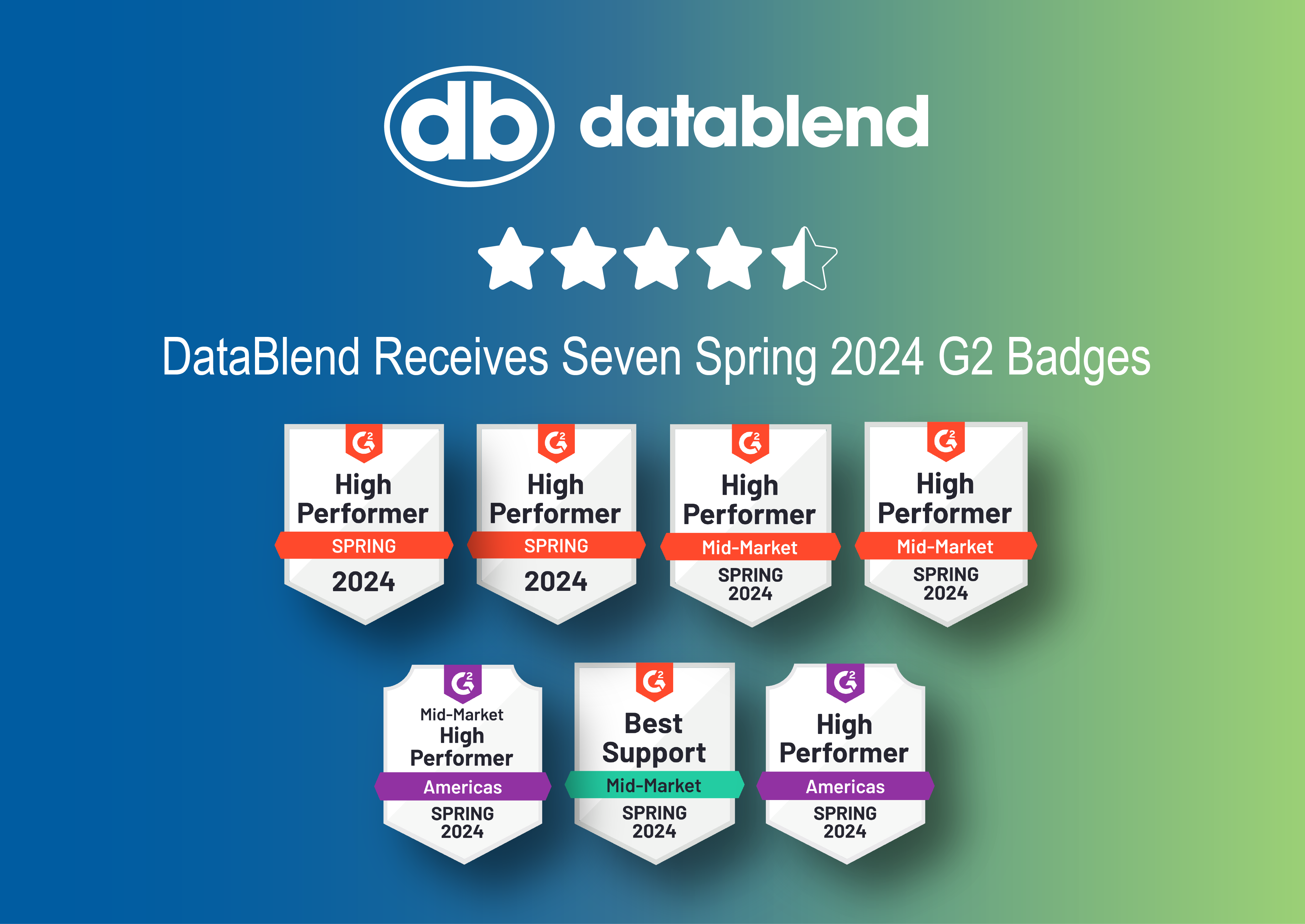 DataBlend Receives Seven Spring 2024 G2 Badges
