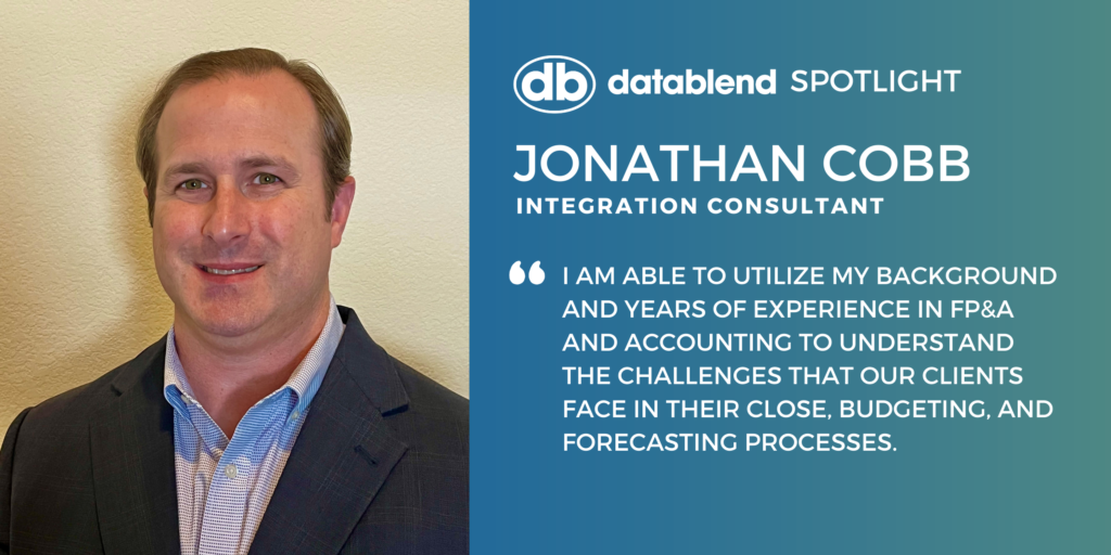 DataBlend Spotlight: Have you met Jonathan Cobb yet? He's helping finance and accounting automate their processes.