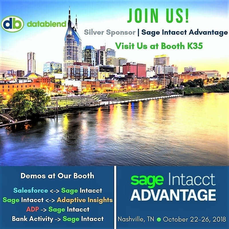 Join DataBlend in Tennessee at Sage Intacct Advantage 2018