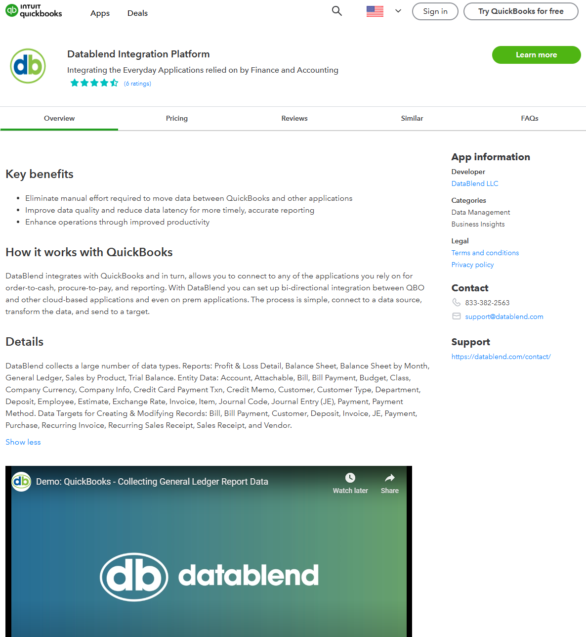 DataBlend Listed on the QuickBooks App Store